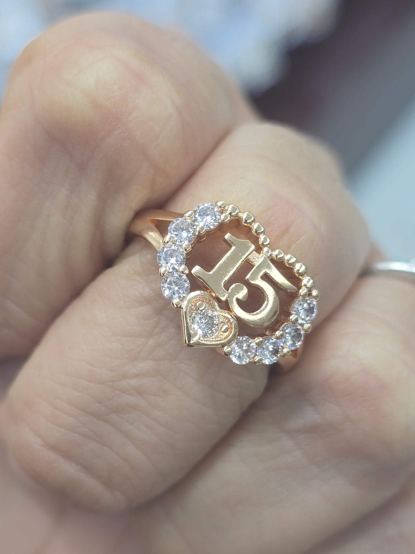 15's ring quinceañera  14K Gold filled laminado rings anillo