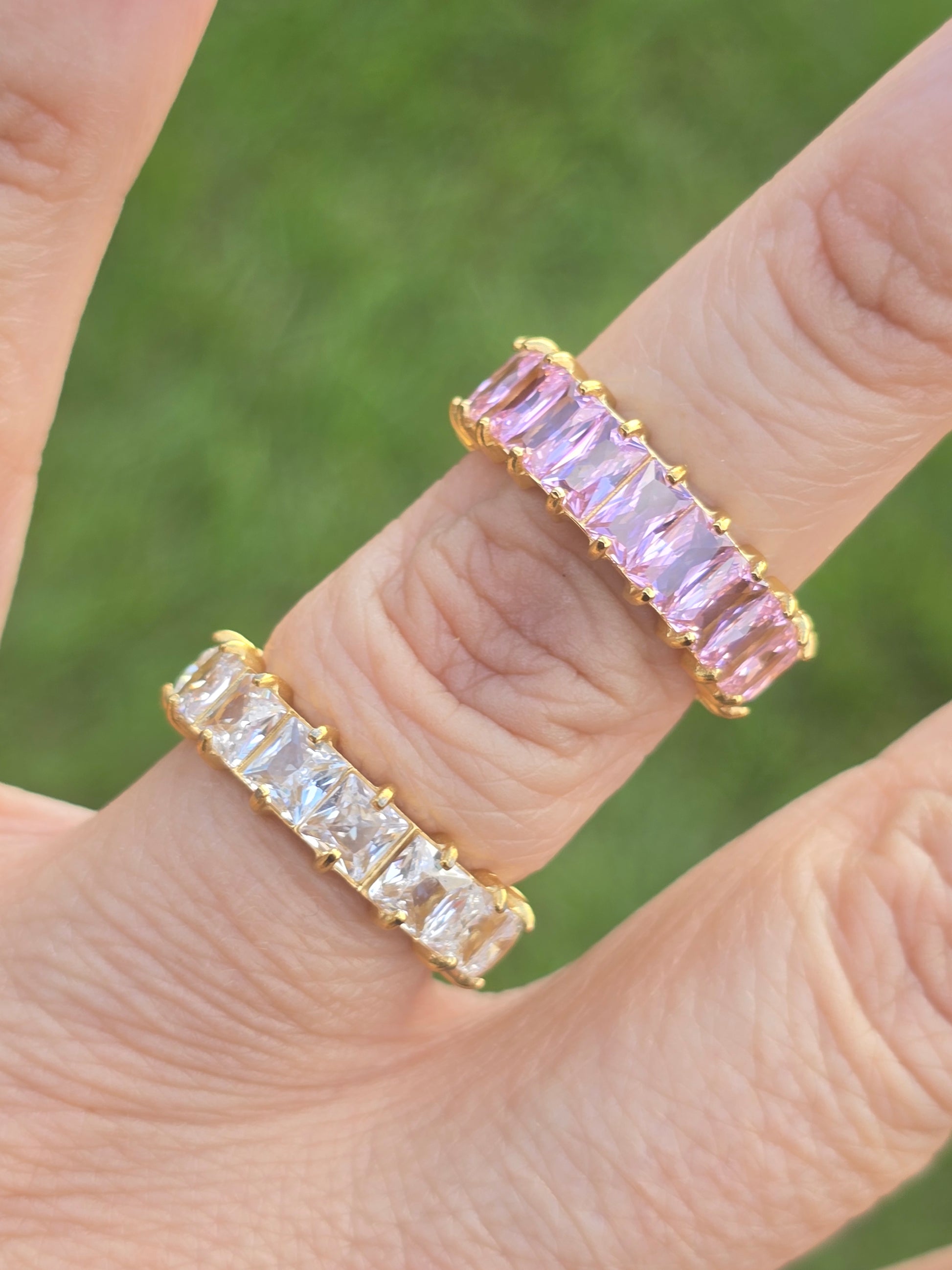 Anillo de cristales rings crystal full color colorfully acero stainless steel ring - Fui Fuiu Jewelry