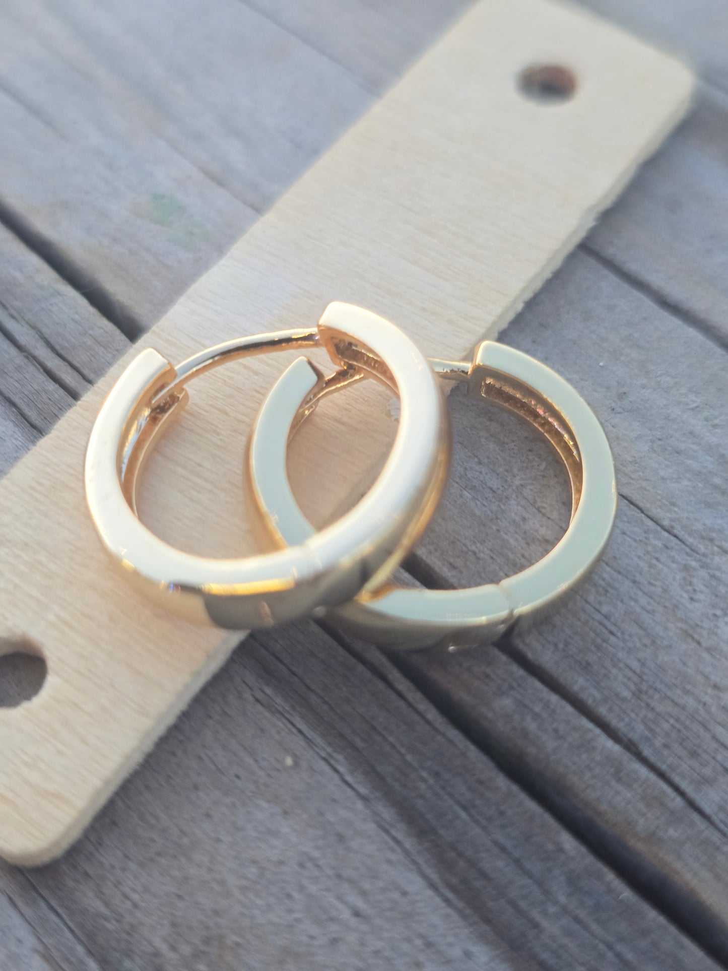 Earring 14K Gold Brasilian hoops ring aros plain zarcillos aretes en gold filled lisos sencillos - Fui Fuiu Jewelry